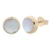 Elegant 925 Sterling Silver Mother Of Pearl Gold Plated Stud