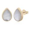 Unique Sterling Silver Raindrop Mother Of Pearl Gold Plated 