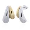 Exquisite Double Drop Rhodium Gold Plated Silver Curved Stud