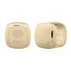 Compact Gold Plated Square Clip 925 Silver Earrings
