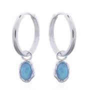Wholesale Radiant Oval Opal Hoop Earrings