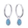 Radiant Oval Opal Hoop Earrings