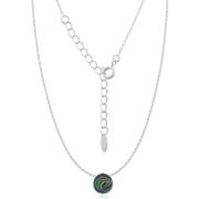 Wholesale Stunning Abalone Circle Charm With 925 Silver Cable Chain Ne