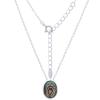 Abalone Oval Charm With 925 Silver Cable Chain Necklace