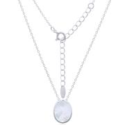 Wholesale Stunning MOP Oval Charm With 925 Silver Cable Chain Necklace