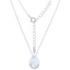 Radiant MOP Drop Charm With 925 Silver Cable Chain Necklace