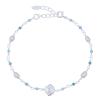 Serene Apatite Pearl Amazonite Silver Seashell Bracelet