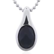 Wholesale Tear Drop Pendant With Oval Black Agate Inlay 925 Silver