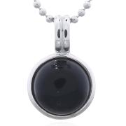 Wholesale Refined Sterling Silver Black Agate Pendant With Double Bail