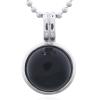 Refined Sterling Silver Black Agate Pendant With Double Bail