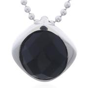 Wholesale Elegant Square Pendant With Oval Black Agate Inlay