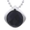Elegant Square Pendant With Oval Black Agate Inlay