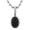 Striking Black Agate Oval Bezel Silver Pendant