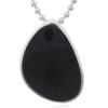 925 Silver Round Corner Triangle Black Stone Pendant