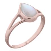 Wholesale Sterling Silver Raindrop Rose Gold Plated Ring With MOP