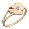 Elegant Gold Plated Heart Shaped Sterling Silver Ring With C