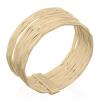 Geo Minimalist Sterling Silver 7-Wire Band Gold Plated Ring