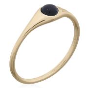 Wholesale Elegant Gold Plated Black Agate Circle Band Ring In Sterling