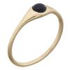 Elegant Gold Plated Black Agate Circle Band Ring In Sterling