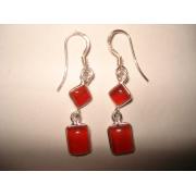 Wholesale Sterling Silver Bazel Earings With Cornaline