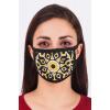 ABSTRACT YELLOW FLOWER PRINT COTTON FASHION FACE MASK - PACK wholesale caps