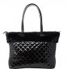 Diamond Quilted Tote Bag with Fur Trim