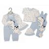 Baby Boys 2 Pieces Dungaree Set With Hat - Dino