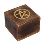 Wholesale Pentagram Brass Inlay Wooden Box