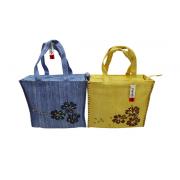 Wholesale Wholesale Joblot Of 10 Ladies Woven Shopper Bags With Hibiscus Flower Prints