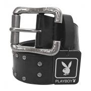 Wholesale Joblot Of 10 Playboy Silver Buckle Studded Belts Black Unisex PM0116-BLK