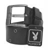 Joblot Of 10 Playboy Cut-Out Silver Buckle Belts Black Unisex PM0115-BLK wholesale belts