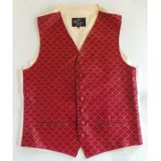 Wholesale One Off Joblot Of 11 Mens & Boys Gold Link On Red Waistcoats Mixed Sizes