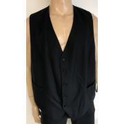 Wholesale One Off Joblot Of 12 Mens Black Waistcoats With Gloss Finish Rear Mixed Sizes