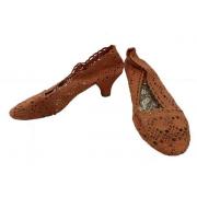 Wholesale Joblot Of 10 Ladies Small Wanna Brown Lace Heeled Loafers (T601)