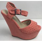 Wholesale Wholesale Joblot Of 20 KOI Couture Coral Suede-Feel Peep Toe Wedge Heels