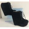 Wholesale Joblot Of 20 Truffle Ladies Wedge Heel Boots Black Suede PU 3-8