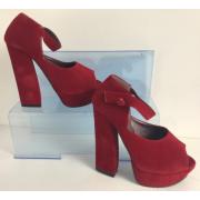 Wholesale Wholesale Joblot Of 20 Truffle Ladies Red Soft Suede PU Peep Toe Heels Size 3-8