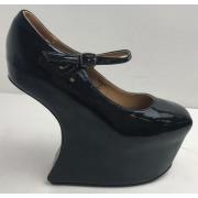 Wholesale One Off Joblot Of 10 Publicite Ladies Black Patent PU Platform Heel WRD1