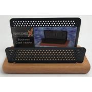 Wholesale Wholesale Joblot Of 36 Spaceworx Business Card Holder Black With Wood Base