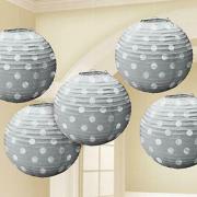 Wholesale Wholesale Joblot Of 30 Amscan Foil Dot Design Hanging Lanterns (Pack Of 5)