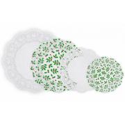 Wholesale Wholesale Joblot Of 50 Amscan White And Holly Round Doilies 4 Sizes (Pack Of 40)