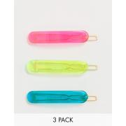 Wholesale Wholesale Joblot Of 30 DesignB London Neon Resin Hair Clips 3 Pack