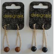 Wholesale Wholesale Joblot Of 20 DesignSix Savage Earrings Gold Natural/Navy 1669