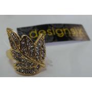 Wholesale Wholesale Joblot Of 20 Designsix Gold And Crystal Albert Leaf Rings 9991