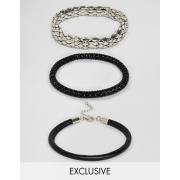 Wholesale Wholesale Joblot Of 30 DesignB Black Chain & Beaded Bracelet (3 Pack)