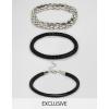 Wholesale Joblot Of 30 DesignB Black Chain & Beaded Bracelet (3 Pack) jewellery wholesale