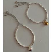 Wholesale Wholesale Joblot Of 20 Lisa Angel Ladies Heart Pendant Bracelet Silver & Gold