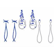 Wholesale One Off Joblot Of 7 MBLife 925 Sterling Silver & Blue Cubic Zirconia Earrings