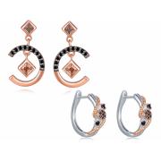 Wholesale One Off Joblot Of 6 925 Sterling Silver Rose Gold & Cubic Zirconia Earrings