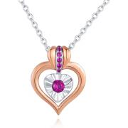 Wholesale Joblot Of 4 MBLife Sterling Silver Plated Necklace Rose Gold With Magenta CZ